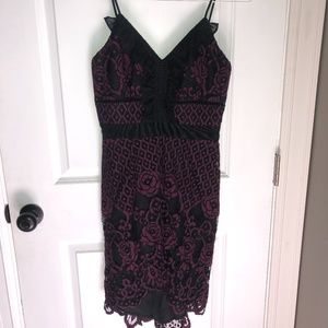 Black/Purple Lace Cocktail Dress XS NWT